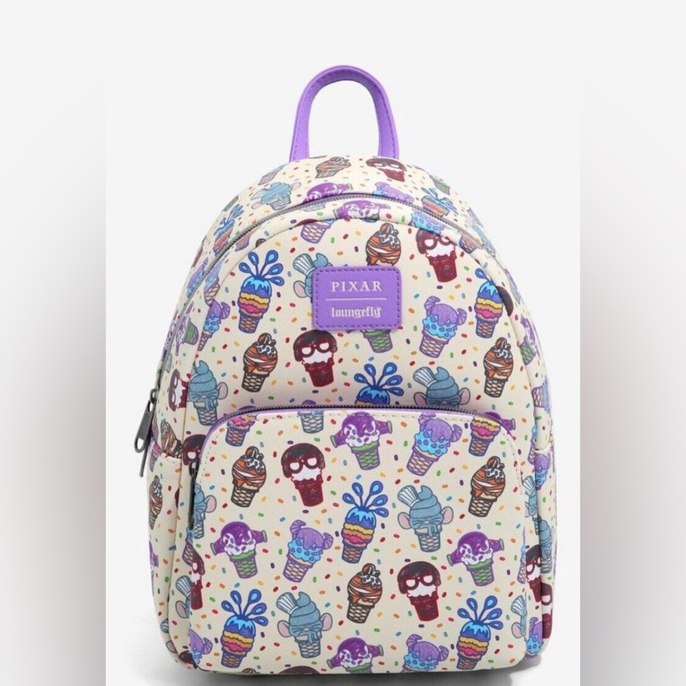 New Loungefly Disney Pixar Ice Cream Character Mini Backpack